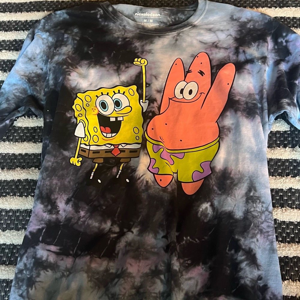 Nickelodeon SpongeBob and Patrick women’s  medium Tie-Dye Shirt